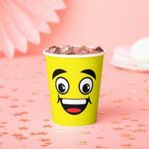 Joyous Emoji Face Personal Paper Cups Pappbecher