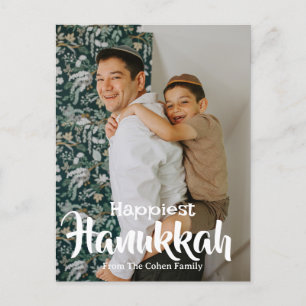 Joyous Hanukkah Einfaches Hanukkah-Foto Feiertagspostkarte