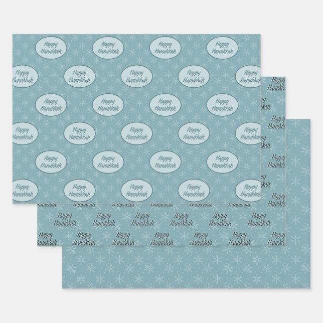 Joyous Hanukkah Snowflake Geschenkpapier Set (Set)