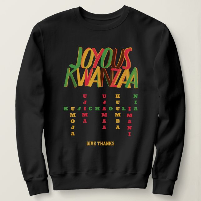 Joyous KWANZAA Crossword Sweatshirt (Design vorne)