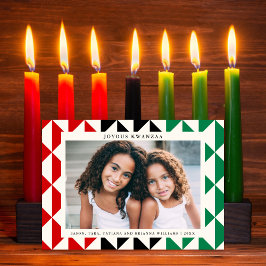Joyous Kwanzaa Geometric Modern Holiday Foto Card Feiertagskarte