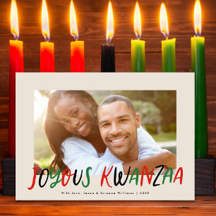 Joyous Kwanzaa Modern Letters Type Foto Feiertagskarte