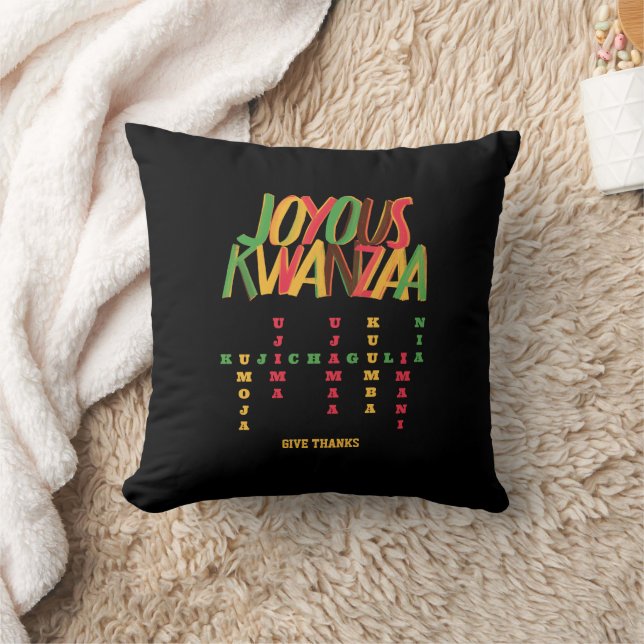 Joyous KWANZAA Principles Crossword Kissen (Decke)