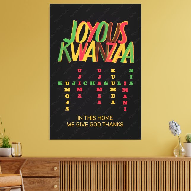 Joyous KWANZAA Principles Crossword Leinwanddruck (Insitu (Wohnzimmer))