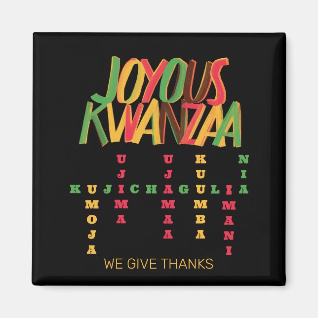 Joyous KWANZAA Principles Crossword Magnet (Vorne)