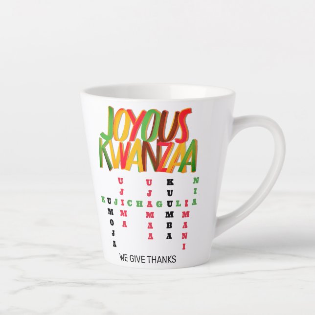 Joyous KWANZAA Principles Crossword Milchtasse (Rechts)