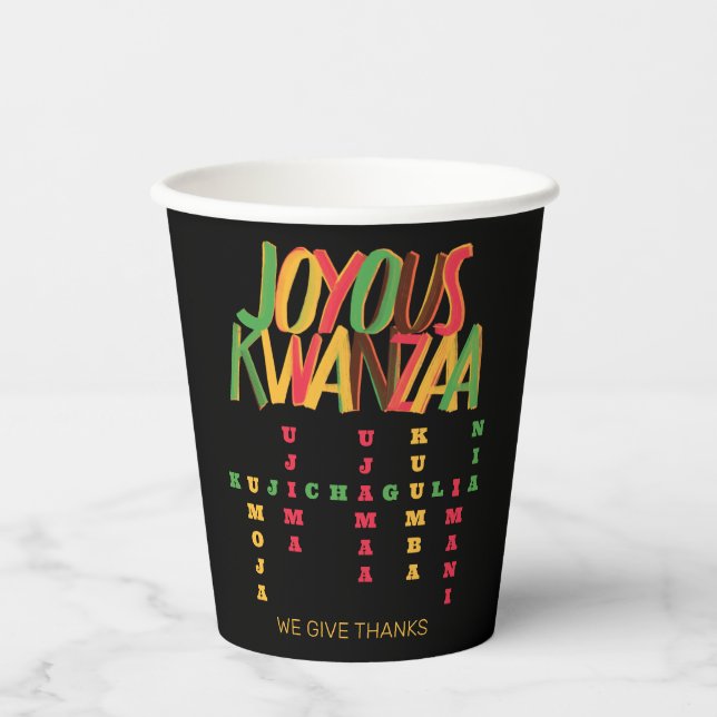 Joyous KWANZAA Principles Crossword Pappbecher (Vorderseite)