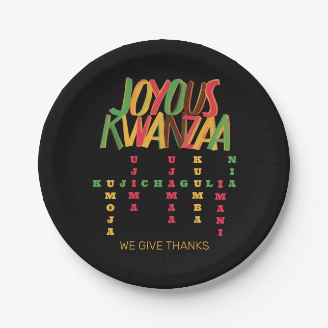 Joyous KWANZAA Principles Crossword Pappteller (Vorderseite)