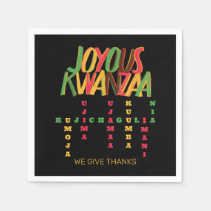 Joyous KWANZAA Principles Crossword Serviette