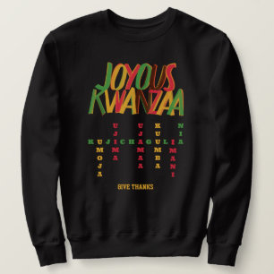 Joyous KWANZAA Principles Crossword Sweatshirt