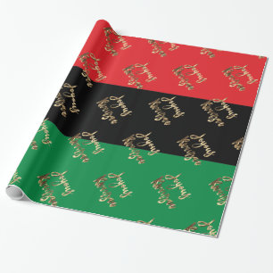 Joyous Kwanzaa RBG UNIA Afro-American Flag Geschenkpapier
