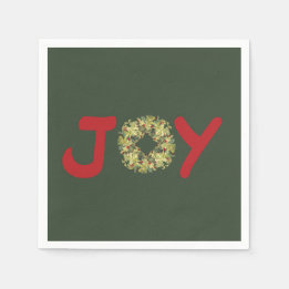 Joyous Light Hearted Wreath Christmas Napkin Serviette