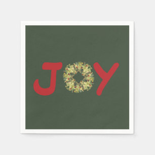 Joyous Light Hearted Wreath Christmas Napkin Serviette