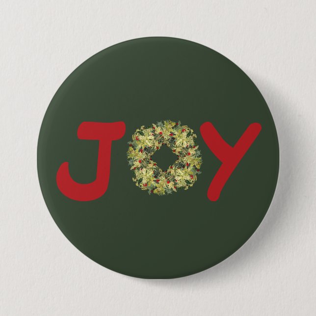 Joyous Light Hearted Wreath Weihnachts-Button Button (Vorderseite)