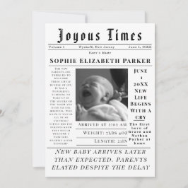 Joyous Newborn Times Birth Ankündigung