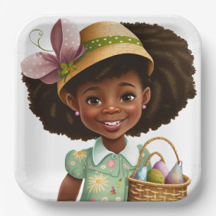 Joyous Osterfeiern Afrikanische amerikanische Tell Pappteller