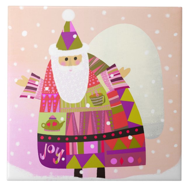Joyous Santa Trivet Fliese (Vorderseite)