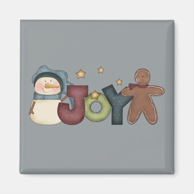 Joyous Snowman & Gingerbread Man Magnet (Vorne)