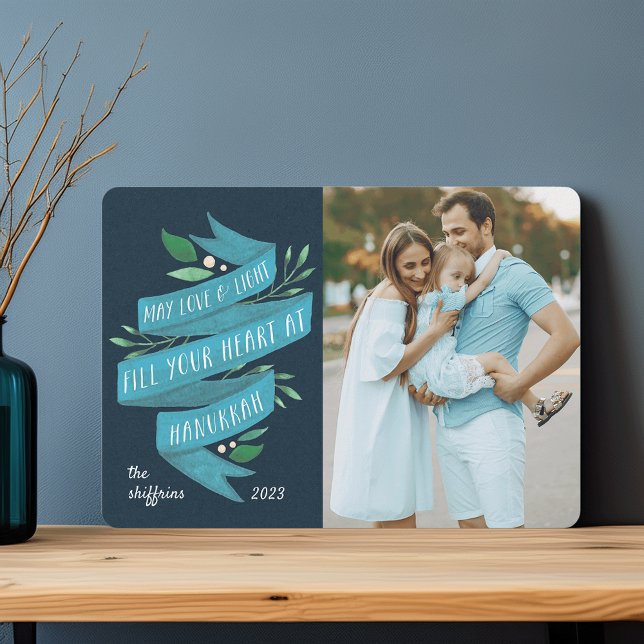 Joyous Tidings | Hanukkah-Fotokarte Feiertagskarte (Von Creator hochgeladen)