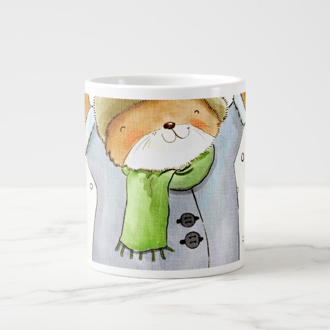 Joyous Winter Cat Jumbo-Tasse (Vorderseite)