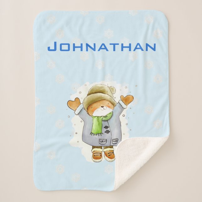 Joyous Winter Cat Sherpadecke (Vorderseite)