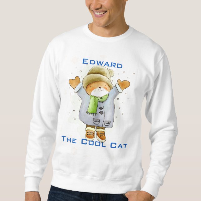 Joyous Winter Cat Sweatshirt (Vorderseite)