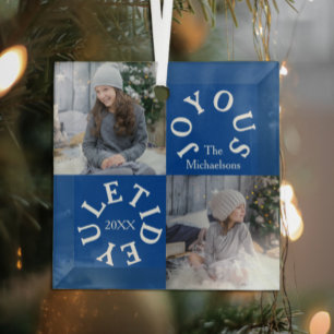 Joyous Yuletide 2 Foto Ornament Aus Glas