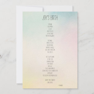 Joys Geburtsgedicht Inspiration