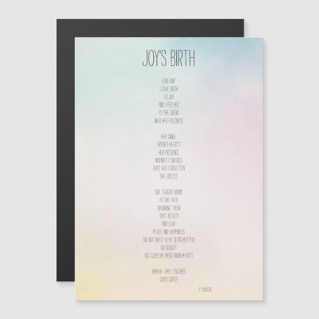 Joys Geburtstheater Magnetkarte (Vorne/Hinten)