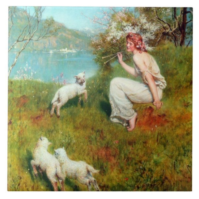 Joys of Spring (von John Collier) Fliese (Vorderseite)
