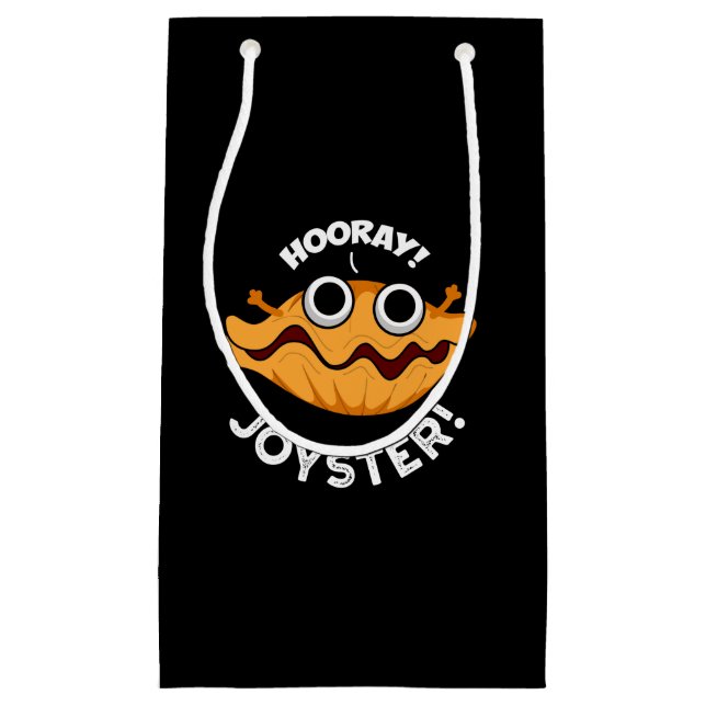 Joyster Funny Joyful Animal Oyster Pun Dark BG Kleine Geschenktüte (Vorderseite)