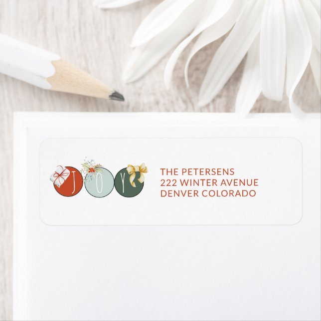 Joytypografie farbenfrohe Weihnachtsfeier Rücksend (Insitu)