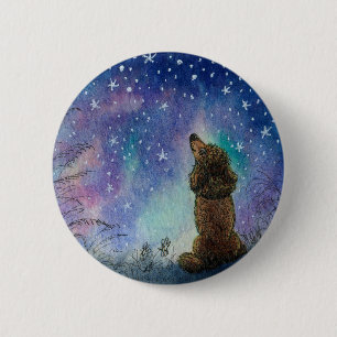 jPoodle dog looking to the starry sky inspiration Button