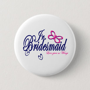 Jr. Bridesmaid/Butterfly Theme Button
