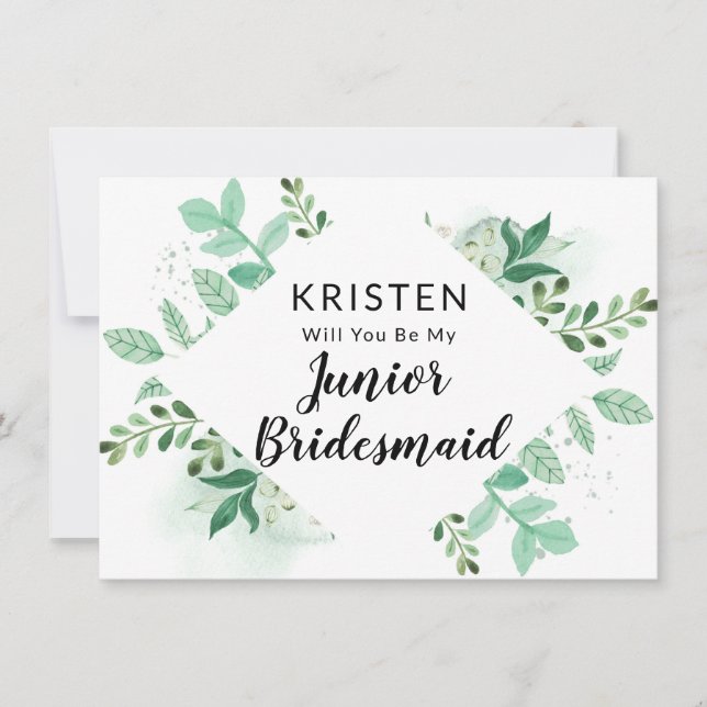 Jr. Bridesmaid-Vorschlagskarte für frische Foliage (Vorderseite)