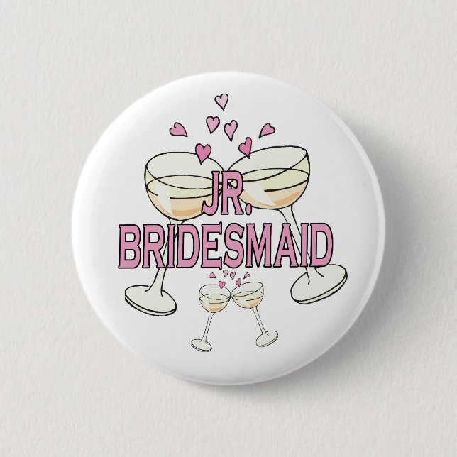Jr. Bridesmaid Wedding ID Button (Vorderseite)