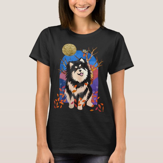 JRSE IM AUTUMN - Finnische Lapphund DARK-Shirts T-Shirt (Vorderseite)