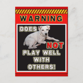 JRT WARNING - SPIELT NICHT GUT MIT ANDEREN! POSTKARTE