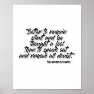 JSR 1. "Lieber schweigen und nachgedacht werden.. Poster