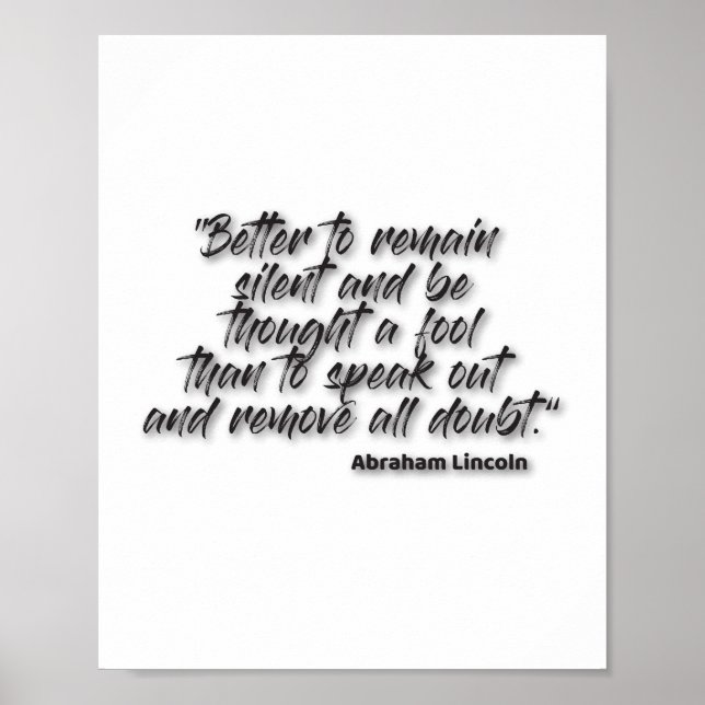 JSR 1. "Lieber schweigen und nachgedacht werden.. Poster (Vorne)