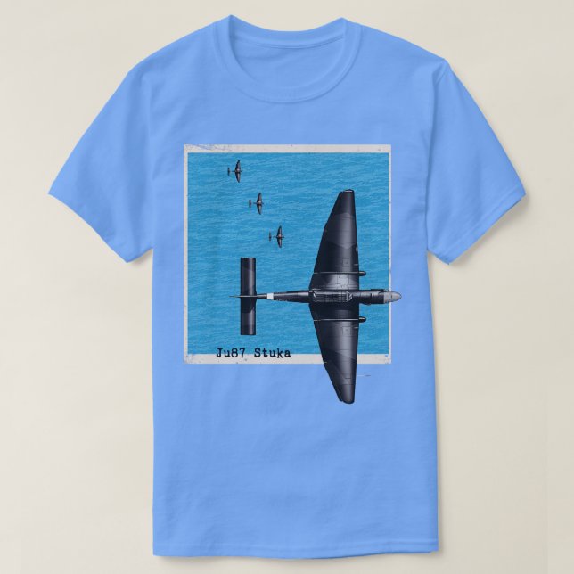 Ju87 Stuka WW2 Bombenflugzeug über dem Ozean T-Shirt (Design vorne)