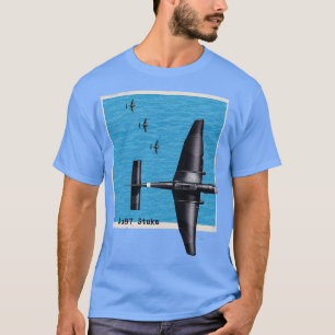 Ju87 Stuka WW2 Bombenflugzeug über dem Ozean T-Shirt