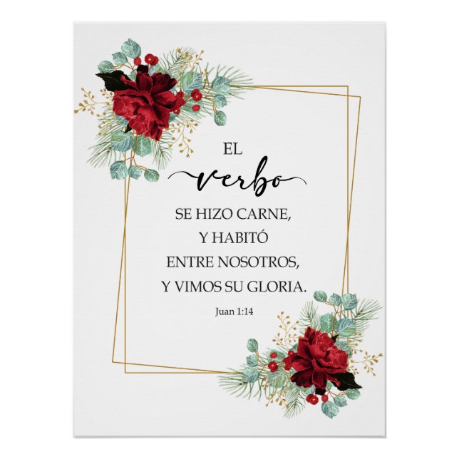 Juan 1:14 Spanish bible verse Poster (Vorderseite)