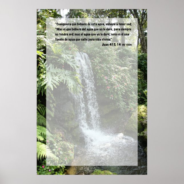 Juan 4:13 con Cascada Poster (Vorne)