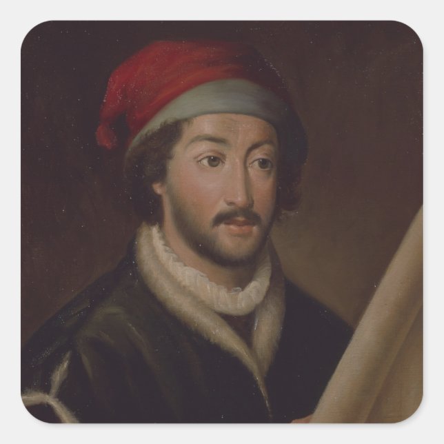 Juan de la Cosa Quadratischer Aufkleber (Vorderseite)