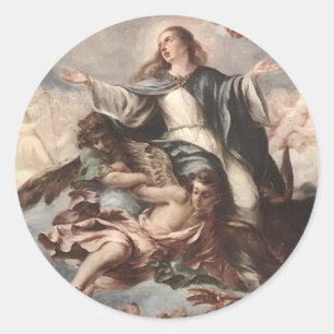 Juan de Valdes Leal- Übernahme der Jungfrau Runder Aufkleber