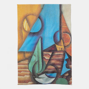 Juan Gris - Flaschen & Glas auf einem Tisch Abstra Handtuch