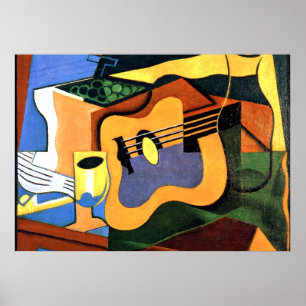 Juan Gris - Gitarre und Flasche Poster