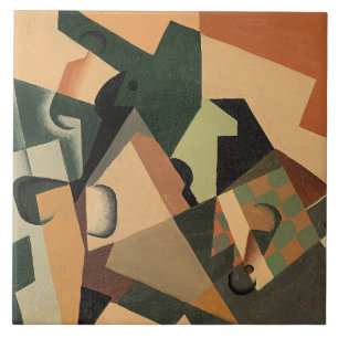 Juan Gris - Glas und Schachbrett, Fliese