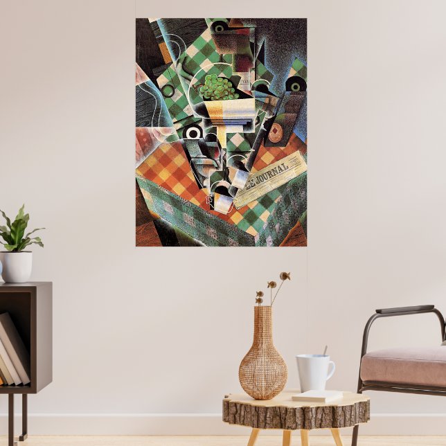 Juan Gris - Stillleben mit Checked Tablecloth Poster (Wohnzimmer 3)